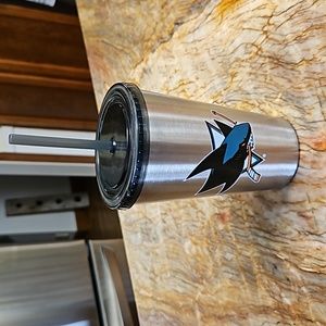 San Jose Sharks Metal Tumbler Drink Cup